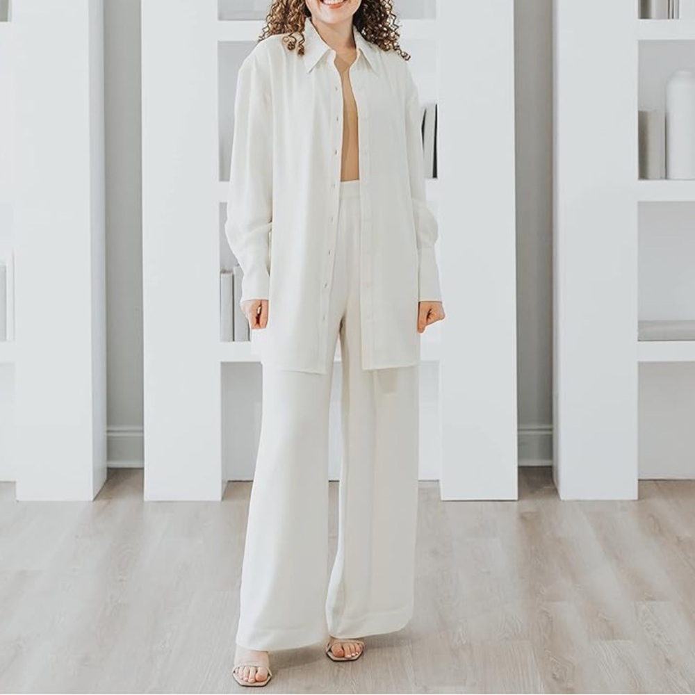 Withloveleena white pantsuit